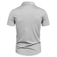 thumbnail image 4 of pstuiky camisetas de manga corta para hombre, Camisa informal de negocios de color liso con solapa y botones de manga corta para hombre camisetas de hombre s, 4 of 6