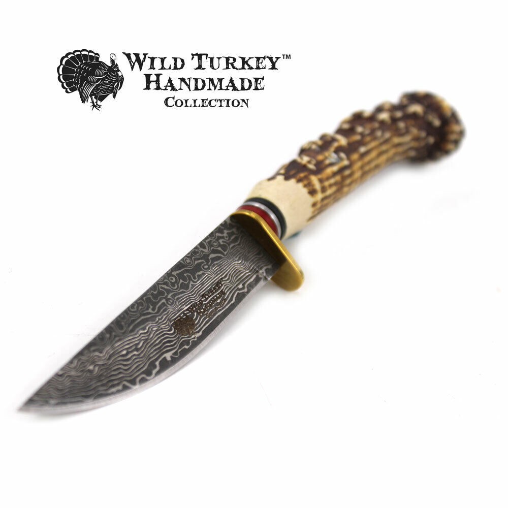 Wild Turkey Handmade Collection Fixed Blade Faux Handle Hunting Knife w/Sheath