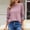 Pink, variant on CLOISE Womens Tops Fall Cute Striped Shirts Scoop Neck 3/4 Sleeve Blouses Oversized Colorblock Basic Tees Flowy Clothes White XL