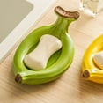 thumbnail image 4 of Cute Banana Shape Ceramic Soap Box Draining Rack for Bathroom, 4 of 7
