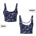 thumbnail image 6 of Goofa Hawaiian Style Printed Sports Bras for Women, High Impact Running Bra Workout Crop Tank Tops Longline Sports Bra Push up-XX-Large, 6 of 9