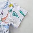thumbnail image 5 of AOMPMSDX Toddler Girls Child Short Sleeve Dinosaur Prints Summer Beach Sundress Party Dresses Princess Dress White 3T, 5 of 6
