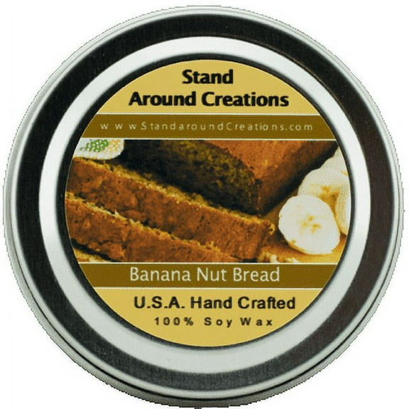 BANANA NUT BREAD TIN 2-OZ. ALL NATURAL SOY CANDLE
