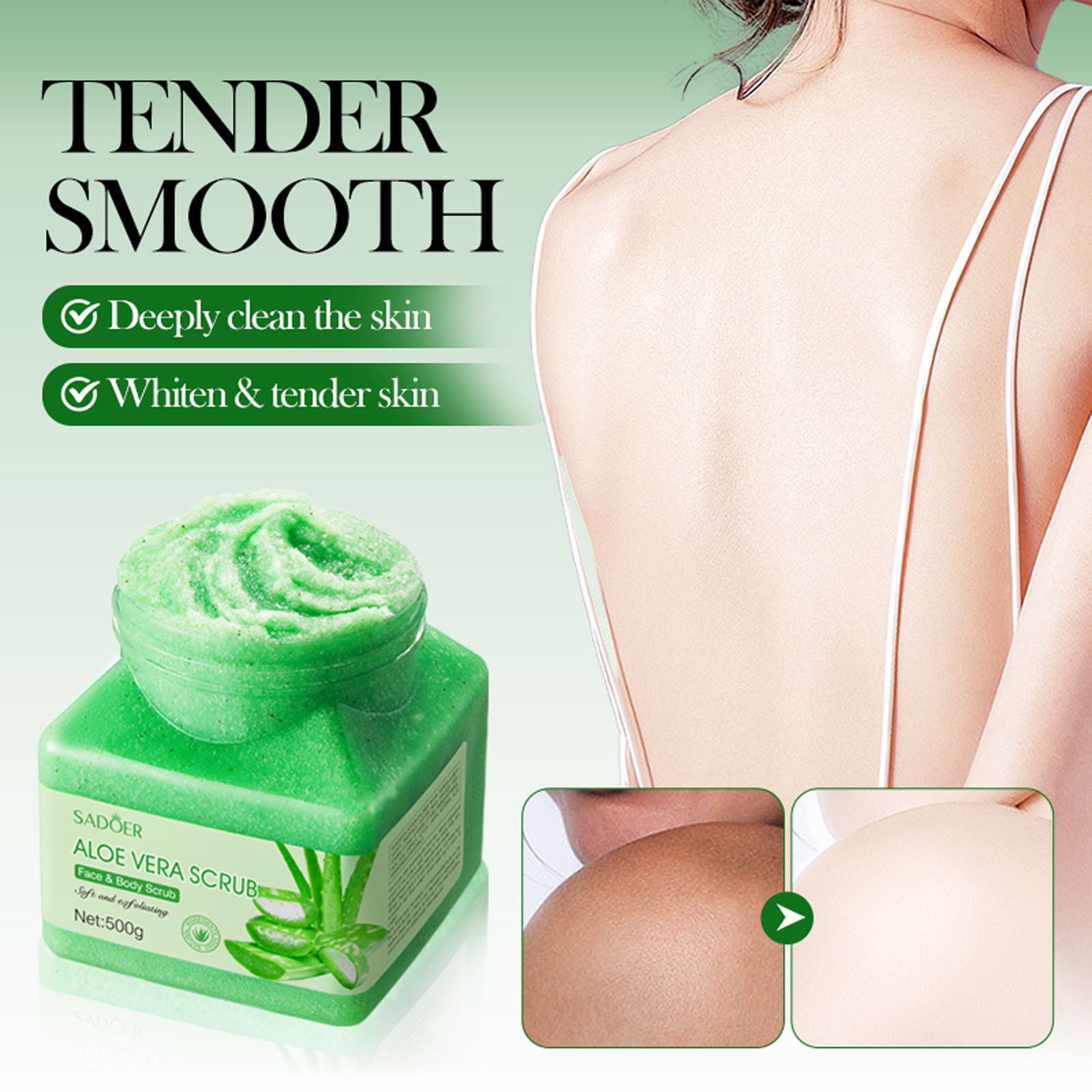 Gommage Corps Aloe Vera Betty's Nature – Exfoliant Hydratant 500 G – Nettoie Et Adoucit La Peau