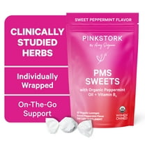 Pink Stork PMS Sweets, Organic Peppermint Hard Candy, Vitamin B6, Gluten Free PMS Support, 30 Count