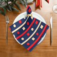 thumbnail image 4 of Iauyy Satin Napkins Set of 1- Navy Red-geometric Stripe DIY Printing Decoration Cloth Napkin- Easy Care for Home/Party, 4 of 8