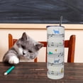 thumbnail image 2 of Cat Tumbler with Straw and Lid Vacuum Insulated 20oz Stainless Steel Kitten Tumbler Music Themed Gifts for Women Cat Cup Birthday Present Skinny Music Water Bottle Coffee Cup for Home or Travel, 2 of 6