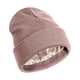 thumbnail image 5 of Gorro de punto a crochet con forro de satén, gorro térmico de invierno, gorro de punto cálido, holgado, protector para el cabello, interior de seda Rosa, 5 of 8