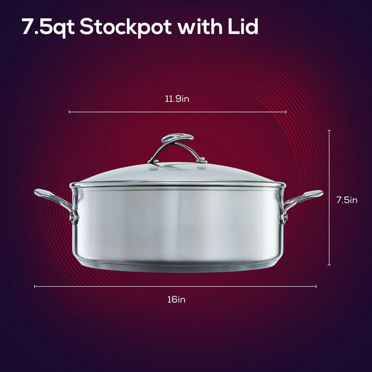BENTISM Stainless Steel Stockpot 42qt Cooking Kitchen Sauce Pot