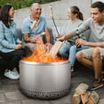 thumbnail image 6 of 20.5 Inch Smokeless Fire Pit for Outdoor Wood Burning, Portable Stainless Steel Camping Stove with Stand and Handle, Unique Removable Ash Pan Design, H: 11.5 in, 18.7 lbs - Ideal for Camping, 6 of 9