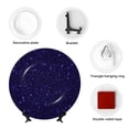 thumbnail image 4 of Cauagu Glittering Purple Starfield Print Bone China Decorative Plate, Wall Mount Plate Holiday Decor Decorative Ceramic Plates with Stand Elegant Household Plates Decorative-7in, 4 of 6