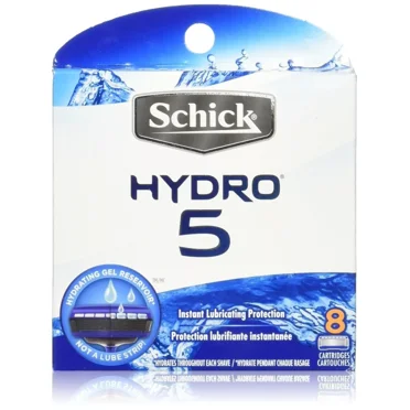 Hydro 5 Blade Razor Refills, Hydrating Gel, 8 Cartridges