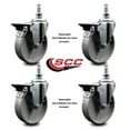 thumbnail image 2 of 5 Inch Semi Steel 10MM Threaded Stem Caster Set with Brake, 2 of 2