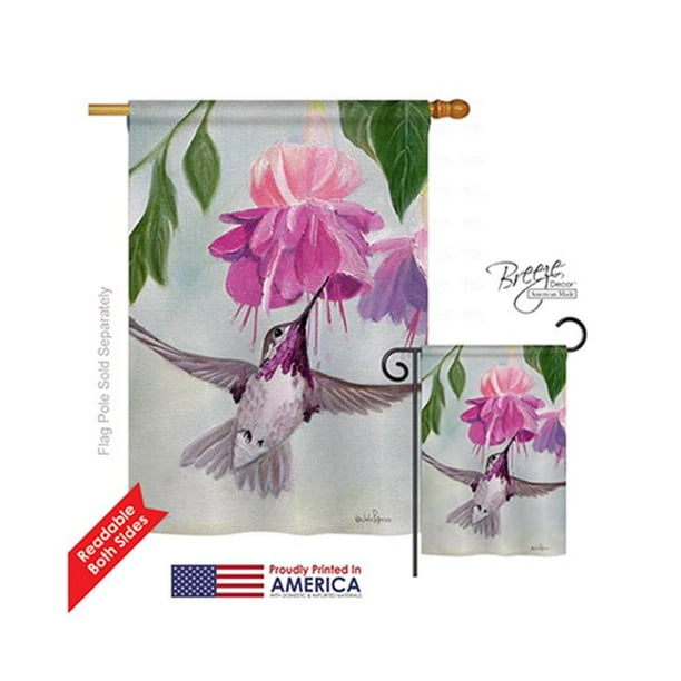 Breeze Decor 05047 Birds Flight of Hummingbird 2Sided Vertical