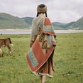 thumbnail image 5 of Oversized Ethnic Poncho Wrap for Women, Slit Open Boho Shawl Cape,one size fits all,1, 5 of 58