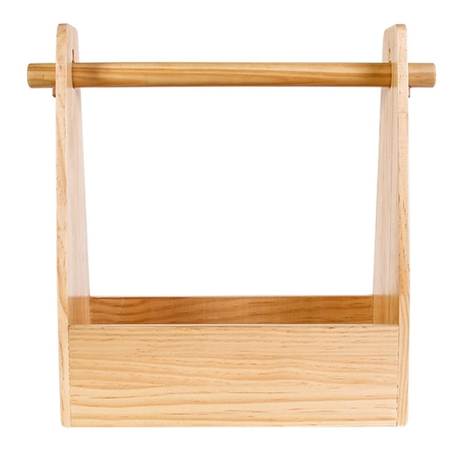 1Pc Wooden Storage Box Camping Storage Case Outdoor Container with Handle