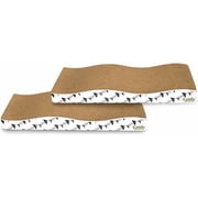 Best Pet Supplies Corrugated Reversible Cardboard Cat Scratcher, Lounger, and Fun Interactive Scratching Boards, Claw Safe, Durable, Natural Recycled Materials, Supports Active Play