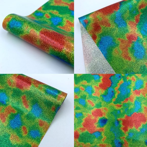 EGNMCR Glitter Powder Wave Heat Transfer Film Heat Transfer Vinyl Clothing DIY Printing the Sticker