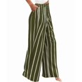 thumbnail image 2 of Women'S Pants Casual Button Up High Waisted Wide Leg Trousers Green XL, 2 of 7