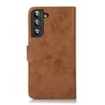 thumbnail image 3 of SaniMore for Samsung Galaxy S23 Plus 6.6" 2023 Case, Flip Folio PU Leather Wallet Cover with Detachable Shell Wrist Strap Kickstand Card Slots Business Shockproof Case with Magnetic Clasp, Brown, 3 of 8