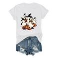 thumbnail image 2 of Drses‌‌ ‌‌‌‌‌‌‌‌‌‌‌‌‌‌‌‌‌‌‌Women's Halloween Cute Ghost & Pumpkin Graphic T-Shirt - Short Sleeve Crew Neck Casual Tee, 2 of 5