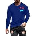thumbnail image 2 of T Shirts for Men Graphic Tees Big and Tall S-6X Plus Size Long Sleeve Crewneck Tops Casual Funny Printed Comfort Basic Pullover T-Shirts, 2 of 4
