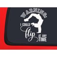 thumbnail image 1 of Car Sticker Warning I Could Flip At Any Time Funny Gymnastics Tricks Sports Car Window Decal Sticker White 7 Inch, 1 of 1