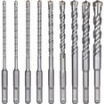 thumbnail image 1 of Brocas para Concreto, 9 Piezas (5mm 16x160mm), Broca de Impacto Eléctrica SDS-Plus para Taladro Percutor, Brocas Cruzadas para Ladrillo, Piedra, Natural, Metal, 1 of 5