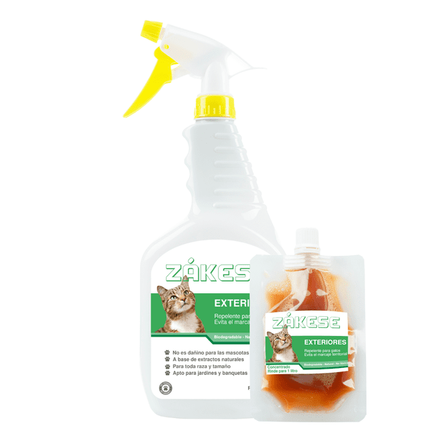Zákese - Repelente para gatos - Exteriores - Extractos naturales - Evita orines y heces