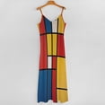 thumbnail image 5 of Mondrian Inspired Sleeveless Dress Loose Women's Dress Dresses Luxury Evening Dresses, 5 of 9