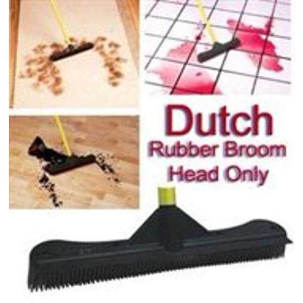 Dutch Rubber Broom 12" Head 12 Inches Rubber Broom Head Only Fits Any