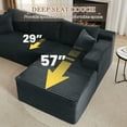 thumbnail image 4 of Muumblus Modular Sectional Sofa, Oversized L-Shape Cloud Couch, Modern Corduroy Sleeper Couches for Living Room, No Assembly Required, Dark Grey (Right Facing Chaise), 4 of 11