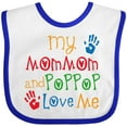 thumbnail image 3 of Inktastic Mommom and Poppop Love Me Boys or Girls Baby Bib, 3 of 4