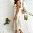 thumbnail image 5 of XuJwPNcy Satin Nightgowns for Women Sleeveless Spaghetti Strap Sleep Dress V Neck Long Nightwear Summer Comfy Sleepwear, 5 of 7