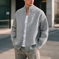 thumbnail image 2 of FYDUU Mens Full Zip Up Cardigan Sweater Men's Autumn Winter Sweater Coat Outdoor Casual Style Stand Collar Zip Cardigan Sweaters Commuting Sweaters, 2 of 9