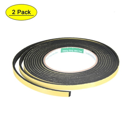 Uxcell 8mm Wide 3mm Thick 4m Long Weather Strip Foam Seal Tape 2 Count