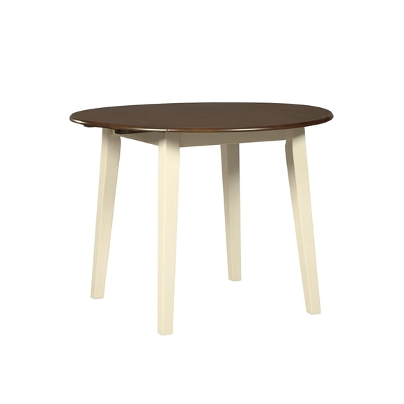 Bowery Hill Modern 40" Round Drop Leaf Dining Table in Brown