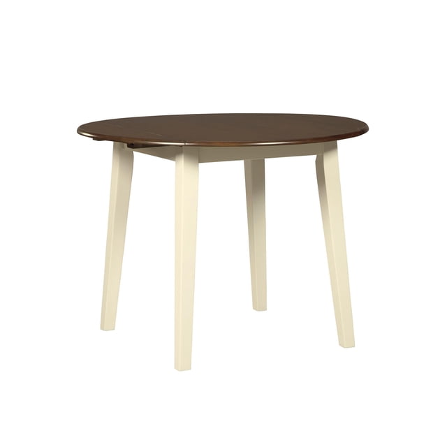 Bowery Hill Modern 40" Round Drop Leaf Dining Table in Brown