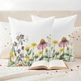 thumbnail image 3 of Spring Wildflowers Pillow Covers 2 Pack Summer Country Style Plants Leaf Flowers Pillowcase Waterproof Outdoor Throw Pillow Cover for Patio Garden Square Cushion 16”x16”, 3 of 9