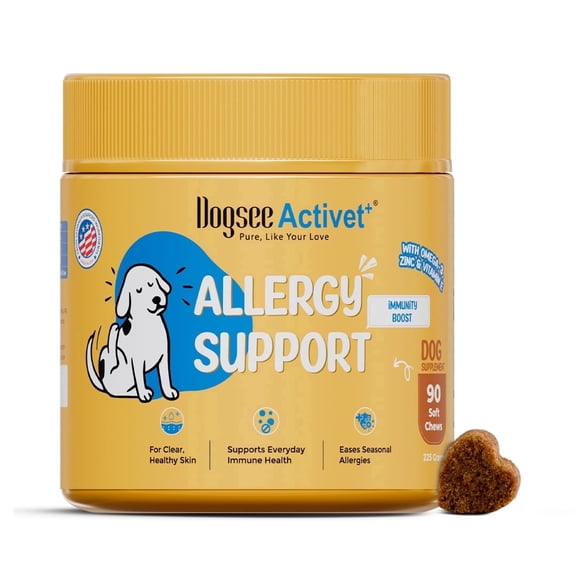 Dogsee Activet  Allergy Support Chews Omega 3 Quercetin Probiotics 90 Chews