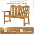 thumbnail image 5 of ONBRILL Outdoor Bench, 2-Person HDPS Garden Bench for Garden, Porch, Backyard and Park, No Rot/Fade, 5 of 9