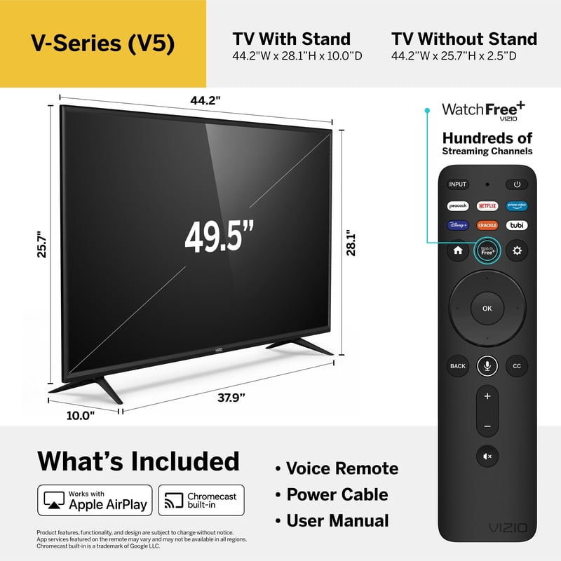 VIZIO 50" V-Series Smart 4K UHD LED TV, Built-in Apps, V505-J09 gallery view