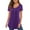 B:Purple, variant on Plus Henley Shirts for Women Short Sleeve Tunic Tops Purple 2XL