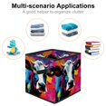 thumbnail image 2 of Cattle Foldable Storage Basket with Handle, 10.8"x10.5"x10.6", Large Capacity Fabric Storage Bin, Storage Box, Cube Organizer, 2 of 6
