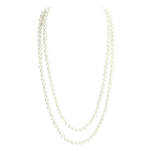 Kripyery Elegant Women Faux Pearls Sweater Necklace - Double Layer Long Necklace Simple Versatile Sweater Chain