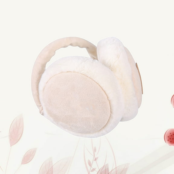 Milisten Earmuffs for Women Winter Plush Beige 1Pcs Foldable for Outdoor Adventures