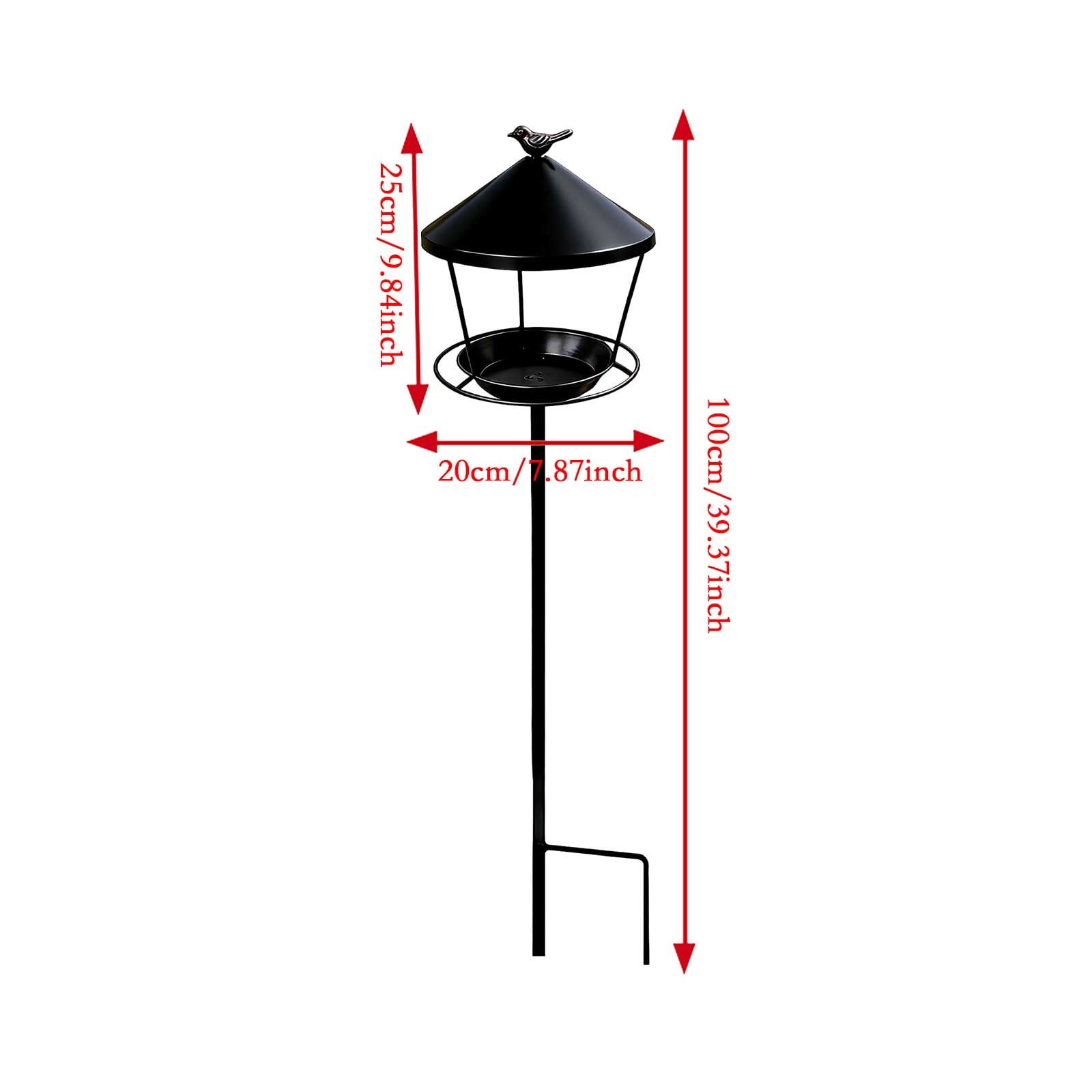 Bird Feeder with Pole Standing, Metal Outdoor Bird Feeder for Wild Small Birds, Perfect for Yard Lawn Garden & Patio Decorations