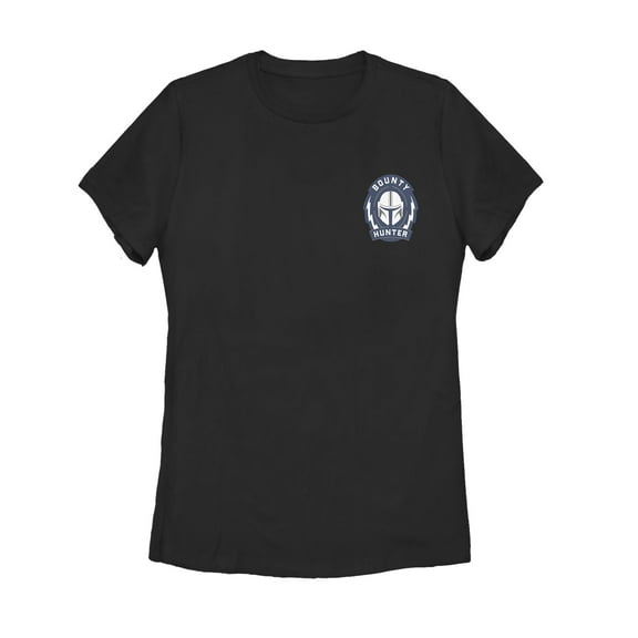 Women's Star Wars: The Mandalorian Bounty Hunter Badge Graphic Tee Black Large