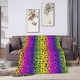 thumbnail image 7 of KLL Fleece Blanket Plush Throw Blanket Animal Paw Rainbow ,Soft Fuzzy Cozy Flannel Blanket for Couch Sofa Bed.(60"x50" ), 7 of 7