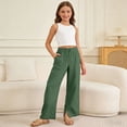 thumbnail image 2 of WAYUTE Girls Pants Soft Stretch Comfy Playwear Trousers with Elastic Waist for Toddler Kids Summer Outfits, 2 of 6